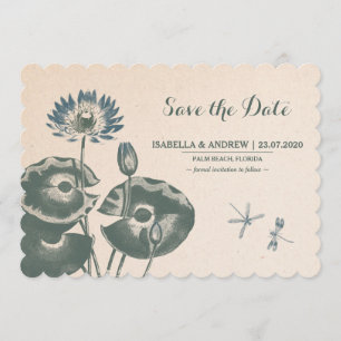 Wasser-Lilie und Libelle Save the Date