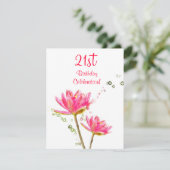 Wasser-Lilien-21. Geburtstags-Party Einladung (Stehend Vorderseite)