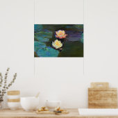 Wasser Lilien Botanische Malerei Poster (Küche)