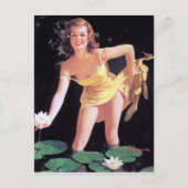 Wasser Lilien Button Postkarte (Vorderseite)