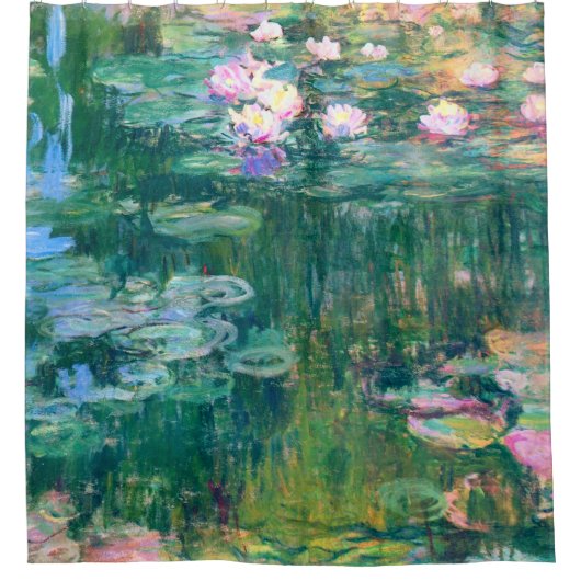 Wasser-Lilien-Claude Monet-schöne Kunst Duschvorhang (Vorderseite)