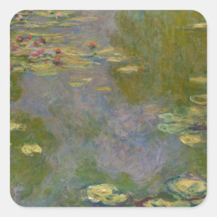 Wasser-Lilien Claude Monets  , 1919 Quadratischer Aufkleber
