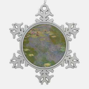 Wasser-Lilien Claude Monets  , 1919 Schneeflocken Zinn-Ornament