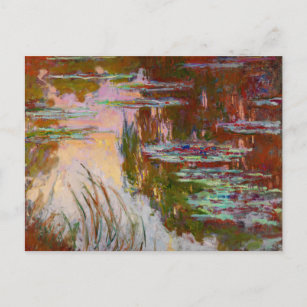 Wasser-Lilien, das Sonnenlicht Monet Fine Art Postkarte