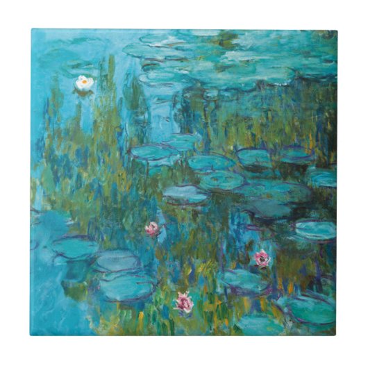 Wasser-Lilien durch Claude Monet Fliese (Vorderseite)