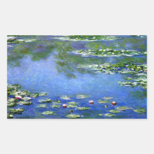 Wasser-Lilien durch Claude Monet Rechteckiger Aufkleber
