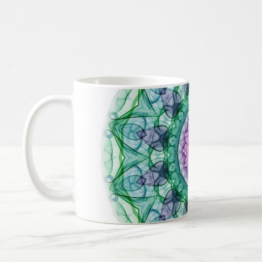 Wasser-Lilien-Kaleidoskop Kaffeetasse (Links)