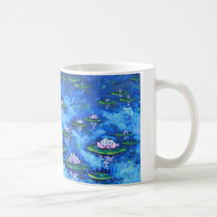 Wasser-Lilien-Malerei, Blumen-Kunst, Blumen Kaffeetasse