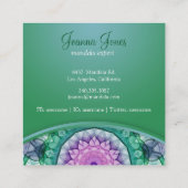 Wasser-Lilien-Mandala Quadratische Visitenkarte (Rückseite)