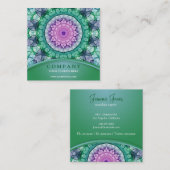 Wasser-Lilien-Mandala Quadratische Visitenkarte (Vorne/Hinten)