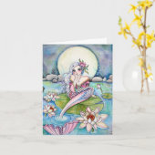 Wasser-Lilien-Meerjungfrau - Anmerkungs-Karte Karte (Gelbe Blume)