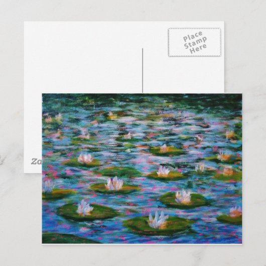 Wasser-Lilien Postkarte (Vorne/Hinten)