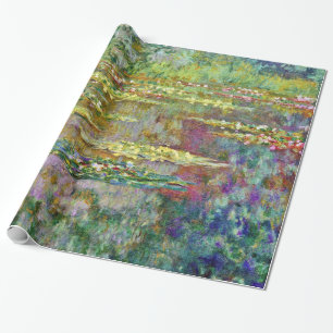 Wasser-Lilien-Teich-Claude Monet-schöne Kunst Geschenkpapier