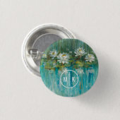 Wasser-Lilien-Teich des Monogramm-| Button (Vorne & Hinten)