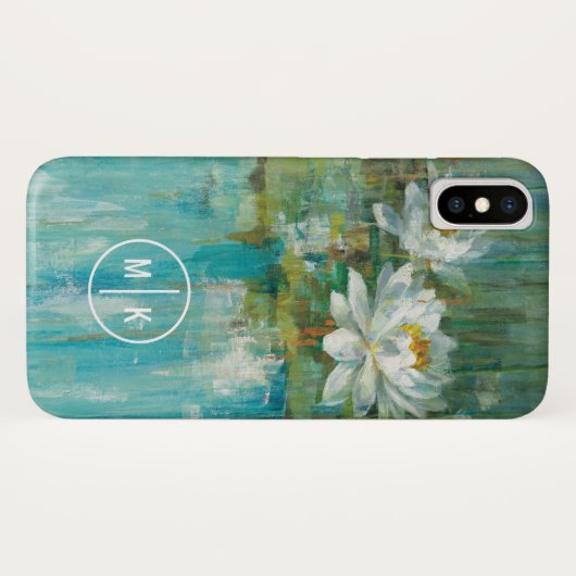 Wasser-Lilien-Teich des Monogramm-| Case-Mate iPhone Hülle (Rückseite (Horizontal))
