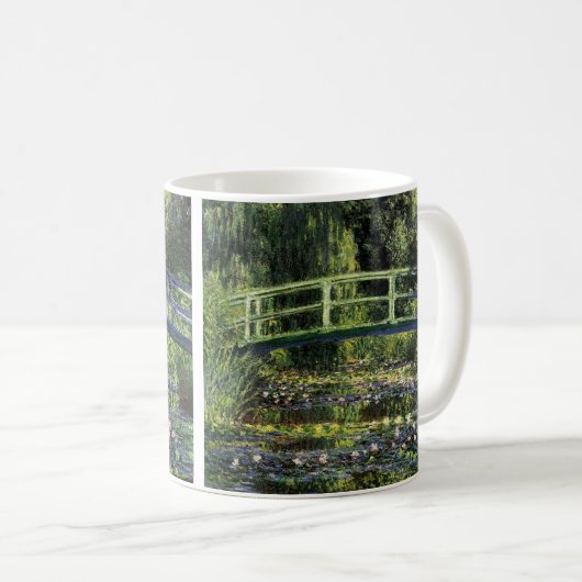 Wasser-Lilien und japanische Brücke Kaffeetasse (VorderseiteRechts)