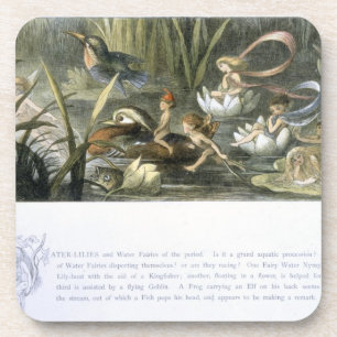 Wasser-Lilien und Wasser-Feen, Illustration von Getränkeuntersetzer