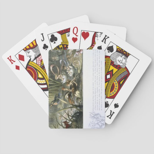 Wasser-Lilien und Wasser-Feen, Illustration von Spielkarten (Rückseite)