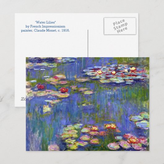 Wasser Lilies Impressionismus Postkarte (Vorne/Hinten)