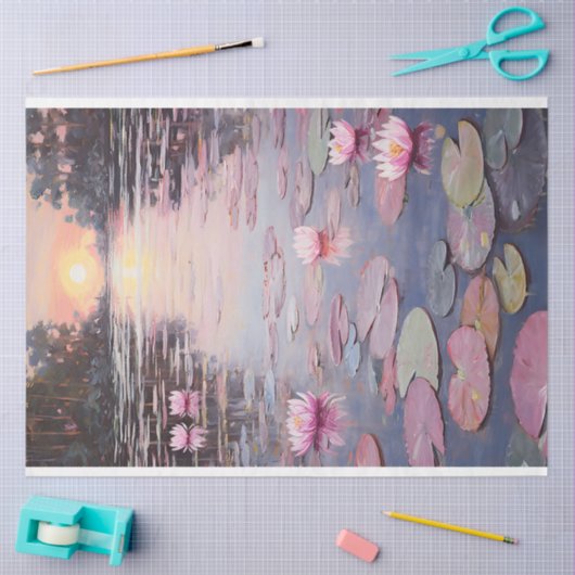 Wasser Lilies Lily Pads Malerei Decoupage Seidenpapier (Basteln)