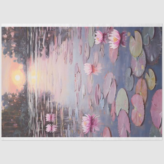 Wasser Lilies Lily Pads Malerei Decoupage Seidenpapier (Vorderseite)