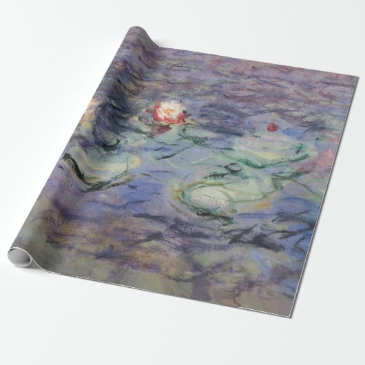 WASSER LILILIES IN PINK BLAUE POND VON Claude Mone Geschenkpapier (Ungerollt)