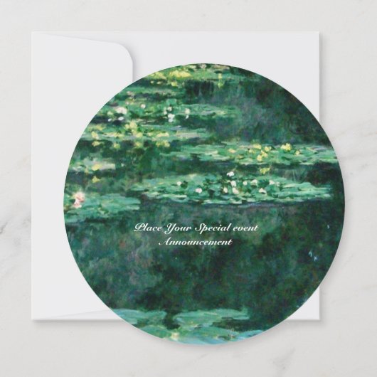 WASSER LILILIT IN GRÜNEN POND VON Claude Monet Einladung (Rückseite)