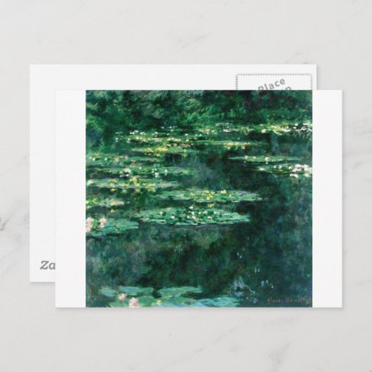 WASSER LILILIT IN GRÜNEN POND VON Claude Monet Postkarte (Vorne/Hinten)