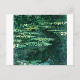 WASSER LILILIT IN GRÜNEN POND VON Claude Monet Postkarte