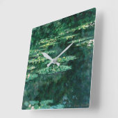 WASSER LILILIT IN GRÜNEN POND VON Claude Monet Quadratische Wanduhr (Winkel)