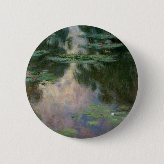 WASSER LILILIT IN PINK GREEN POND VON Claude Monet Button (Vorderseite)