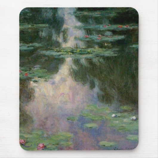 WASSER LILILIT IN PINK GREEN POND VON Claude Monet Mousepad (Vorne)