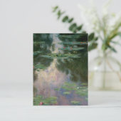 WASSER LILILIT IN PINK GREEN POND VON Claude Monet Postkarte (Stehend Vorderseite)