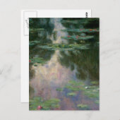 WASSER LILILIT IN PINK GREEN POND VON Claude Monet Postkarte (Vorne/Hinten)