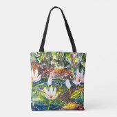 Wasser Lilly Teich Watercolor-Taschentasche Tasche (Rückseite)