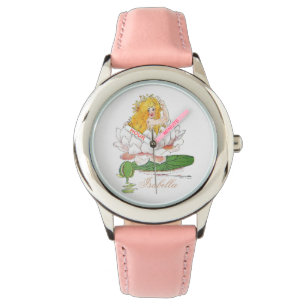 Wasser Lily Fairy Niedliche Blume Kind Blütenmädch Armbanduhr
