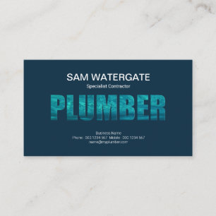 Wasser-Log-Klempner-Schild Klempner-Service Visitenkarte