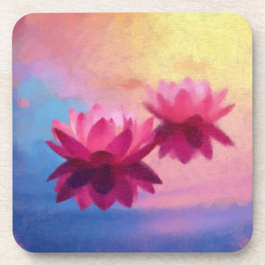 Wasser Lotus Getränkeuntersetzer (Vorderseite)