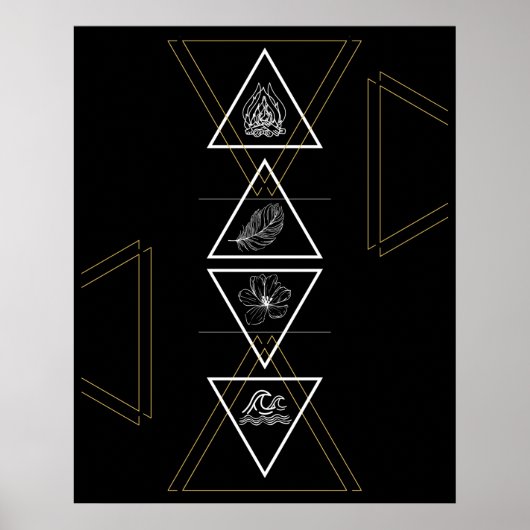 Wasser-Luft-Feuer vier Elemente-Poster Poster (Vorne)