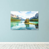 Wasser | Maligne Lake, Jasper National Park, Kanad Leinwanddruck (Insitu (Holzboden))