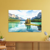 Wasser | Maligne Lake, Jasper National Park, Kanad Leinwanddruck (Insitu (Wohnzimmer))