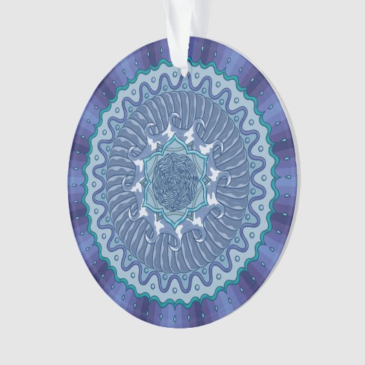 Wasser Mandala Akrylic Ornament (Vorderseite)
