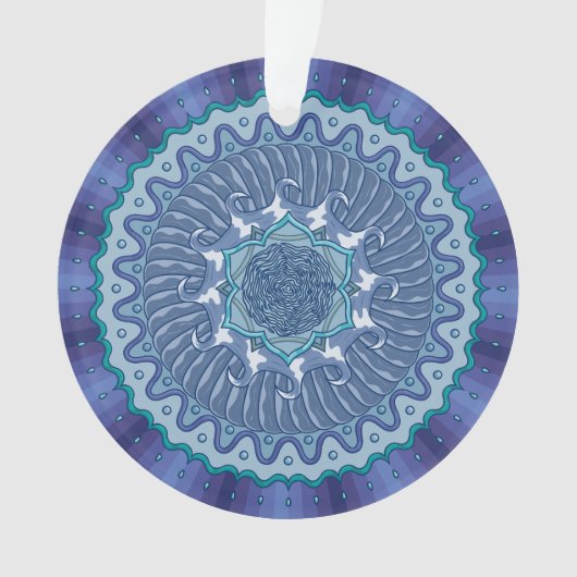 Wasser Mandala Akrylic Ornament (Vorderseite)