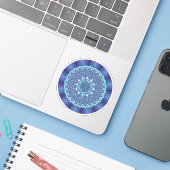 Wasser Mandala Contour Sticker (Laptop mit iPhone)