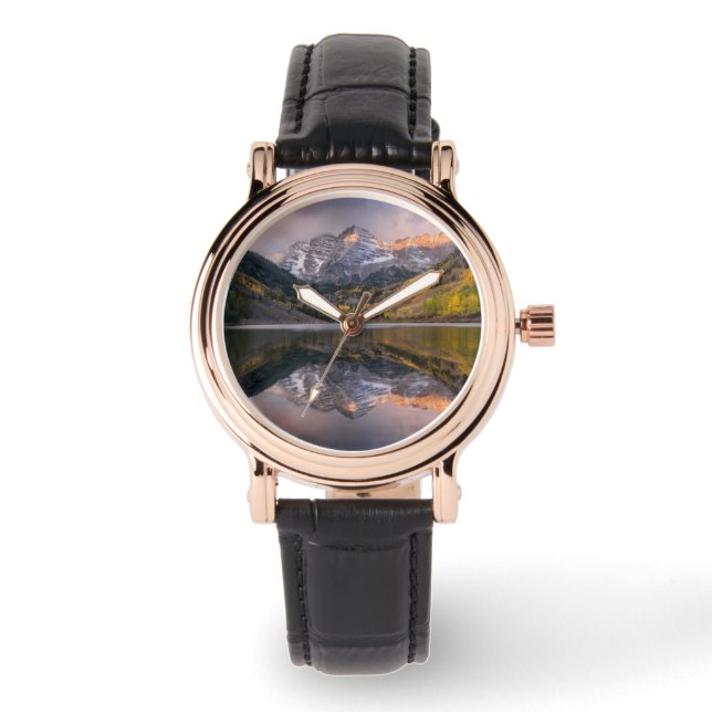 Wasser | Maroon Bells Colorado Armbanduhr (Vorderseite)