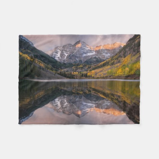 Wasser | Maroon Bells Colorado Fleecedecke (Vorderseite (Horizontal))