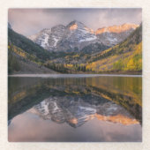 Wasser | Maroon Bells Colorado Glasuntersetzer (Vorderseite)