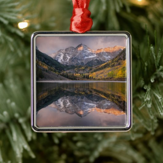 Wasser | Maroon Bells Colorado Ornament Aus Metall (Baum)