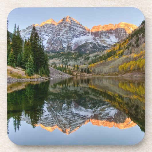 Wasser | Maroon Bells Lake Aspen Trees Getränkeuntersetzer (Vorderseite)