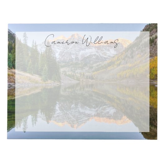 Wasser | Maroon Bells Lake Aspen Trees Notizblock (Vorderseite)